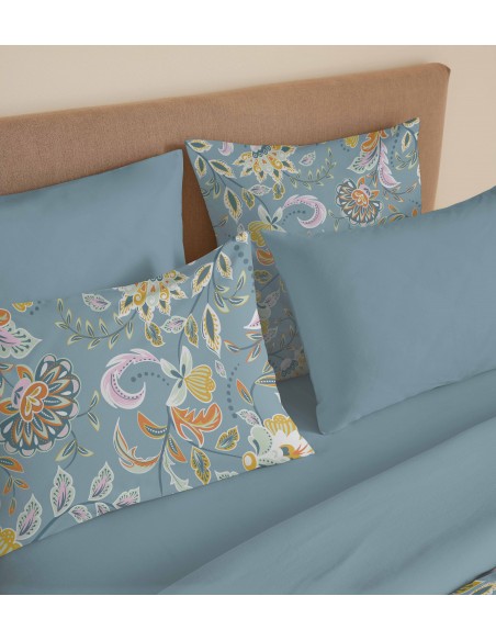 Pack complet housse de couette réversible pour lit 180 x 200 cm King Size 57 Fils/cm²