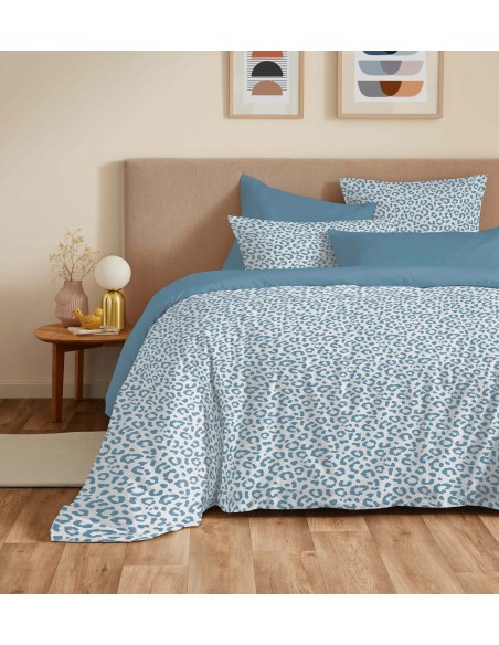 Pack complet housse de couette réversible pour lit 180 x 200 cm King Size 57 Fils/cm²