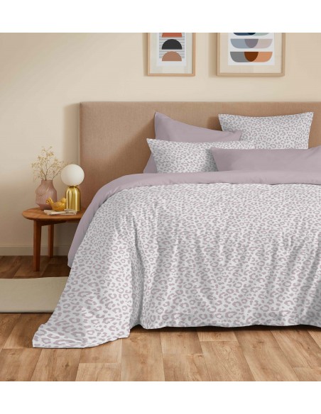 Pack complet housse de couette réversible pour lit 180 x 200 cm King Size 57 Fils/cm²