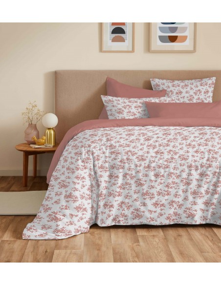 Pack complet housse de couette réversible pour lit 180 x 200 cm King Size 57 Fils/cm²