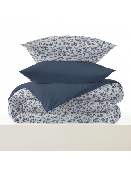 Pack complet housse de couette réversible pour lit 180 x 200 cm King Size 57 Fils/cm²