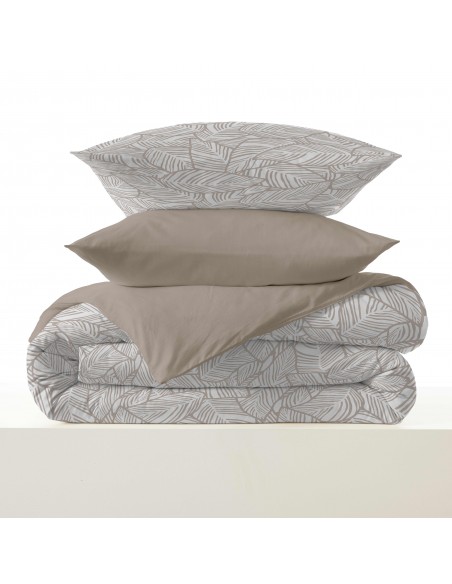 Pack complet housse de couette réversible pour lit 180 x 200 cm King Size 57 Fils/cm²