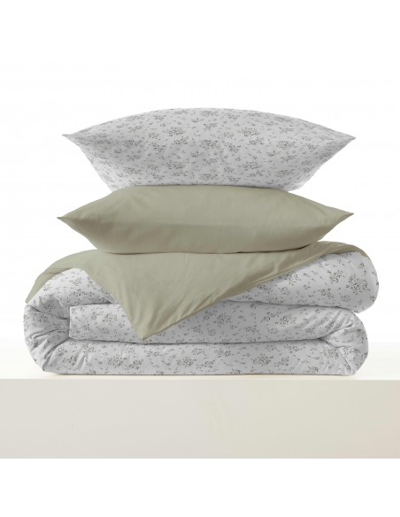 Pack complet housse de couette réversible pour lit 180 x 200 cm King Size 57 Fils/cm²