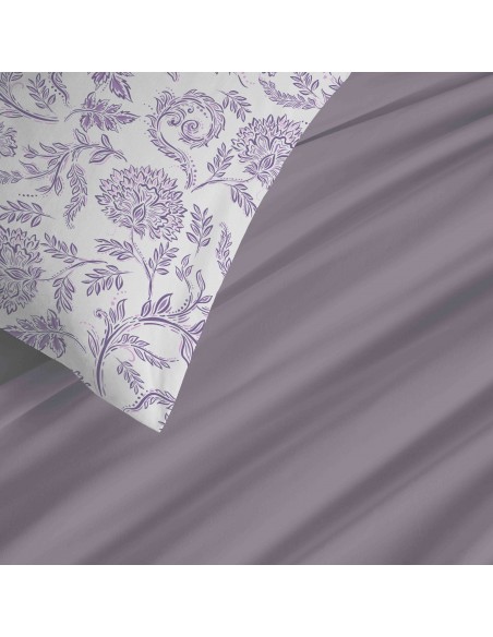 Pack complet housse de couette réversible pour lit 180 x 200 cm King Size 57 Fils/cm²