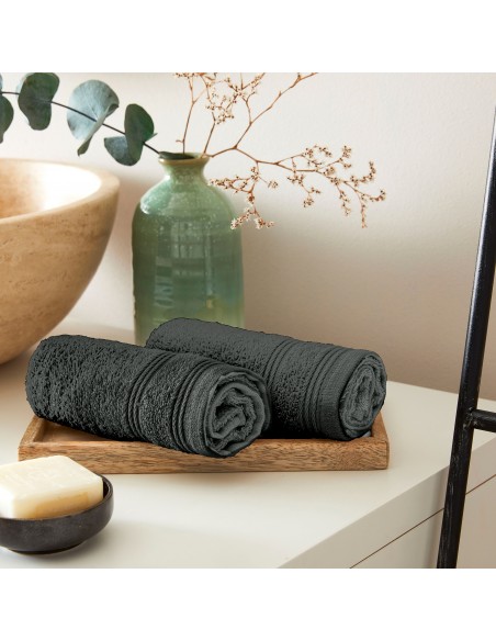 Lot de 2 serviettes invité éponge "Spa" 30 x 50 cm / 400 gr/m²