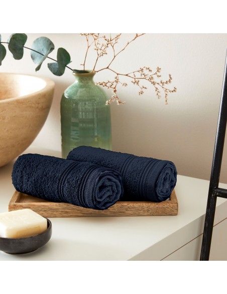 Lot de 2 serviettes invité éponge "Spa" 30 x 50 cm / 400 gr/m²