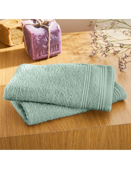 Lot de 2 serviettes invité éponge "Spa" 30 x 50 cm / 400 gr/m²