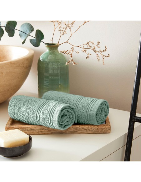 Lot de 2 serviettes invité éponge "Spa" 30 x 50 cm / 400 gr/m²