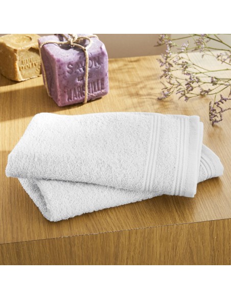 Lot de 2 serviettes invité éponge "Spa" 30 x 50 cm / 400 gr/m²