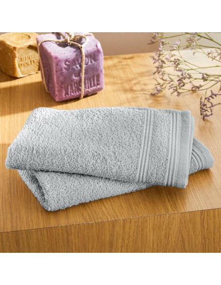 Lot de 2 serviettes invité éponge "Spa" 30 x 50 cm / 400 gr/m²
