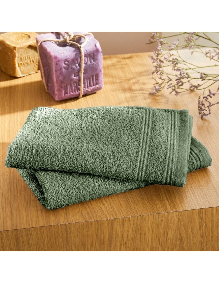 Lot de 2 serviettes invité éponge "Spa" 30 x 50 cm / 400 gr/m²