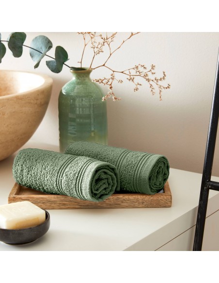 Lot de 2 serviettes invité éponge "Spa" 30 x 50 cm / 400 gr/m²