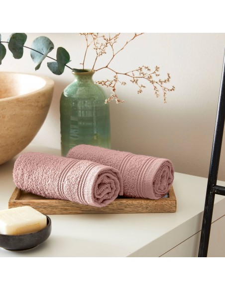 Lot de 2 serviettes invité éponge "Spa" 30 x 50 cm / 400 gr/m²