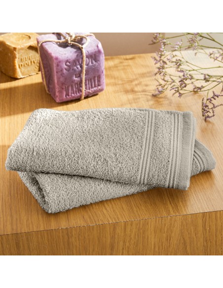 Lot de 2 serviettes invité éponge "Spa" 30 x 50 cm / 400 gr/m²