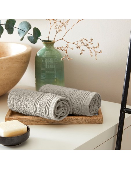 Lot de 2 serviettes invité éponge "Spa" 30 x 50 cm / 400 gr/m²