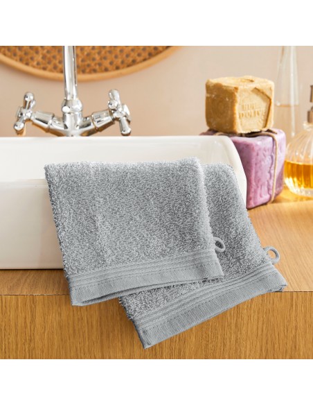 Lot de 2 gants de toilette éponge "Spa" 15 x 21 cm / 400 gr/m²