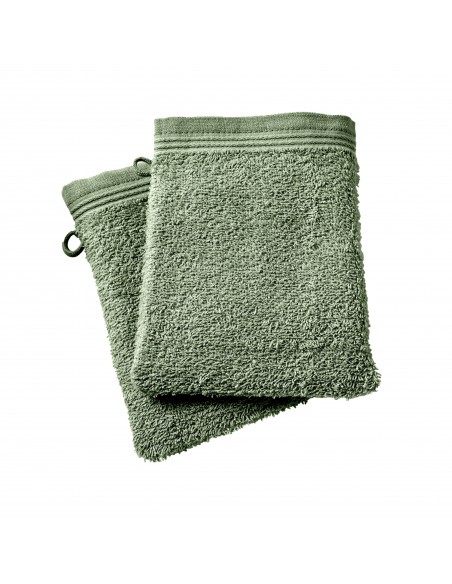 Lot de 2 gants de toilette éponge "Spa" 15 x 21 cm / 400 gr/m²