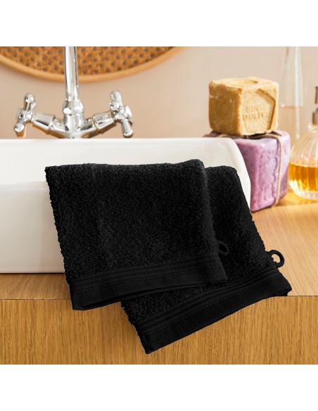 Lot de 2 gants de toilette éponge "Spa" 15 x 21 cm / 400 gr/m²