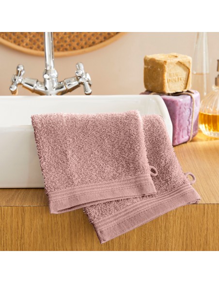 Lot de 2 gants de toilette éponge "Spa" 15 x 21 cm / 400 gr/m²