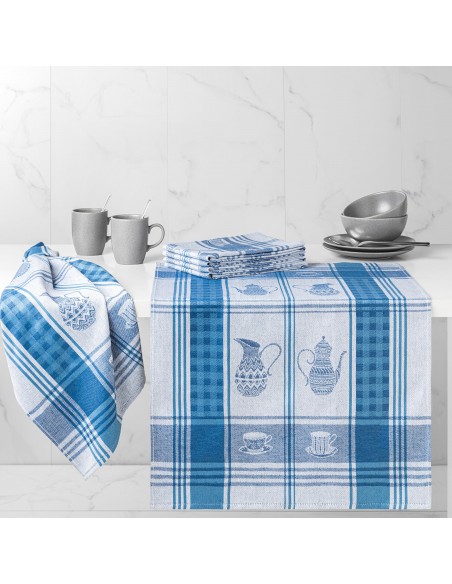 Lot de 6 torchons de cuisine imprimés 50 x 70 cm