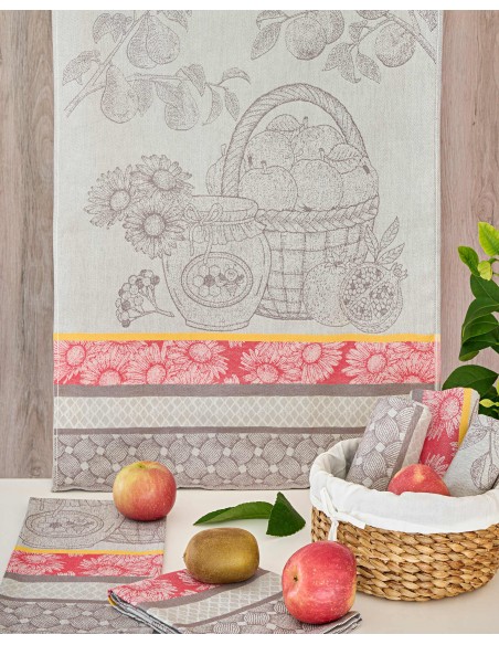 Lot de 6 torchons de cuisine imprimés 50 x 70 cm