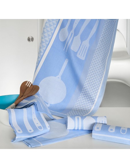 Lot de 6 torchons de cuisine imprimés 50 x 70 cm