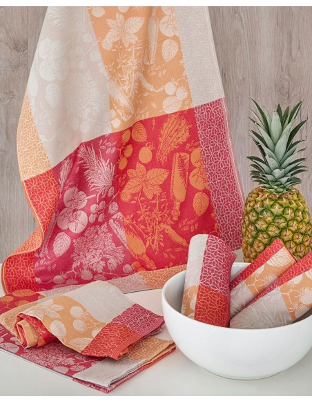 Lot de 6 torchons de cuisine imprimés 50 x 70 cm