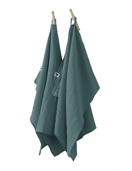Lot de 2 essuie-mains "Gaïa" 50 x 70 cm "Gaze de Coton" l'Effet Papillon