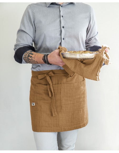 Tablier de Chef "Gaïa" 45 x 80 cm "Gaze de Coton" l'Effet Papillon