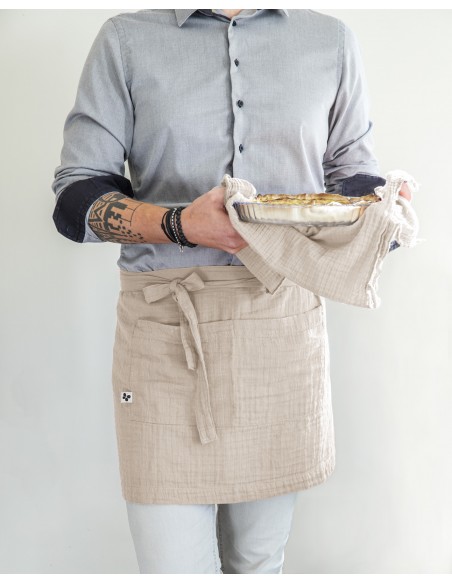 Tablier de Chef "Gaïa" 45 x 80 cm "Gaze de Coton" l'Effet Papillon