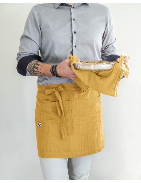 Tablier de Chef "Gaïa" 45 x 80 cm "Gaze de Coton" l'Effet Papillon