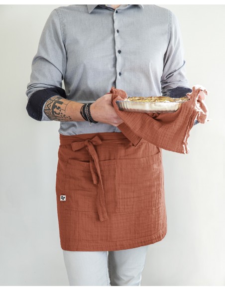 Tablier de Chef "Gaïa" 45 x 80 cm "Gaze de Coton" l'Effet Papillon