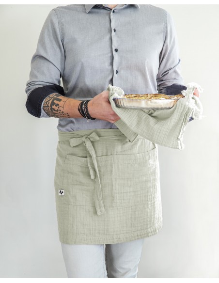 Tablier de Chef "Gaïa" 45 x 80 cm "Gaze de Coton" l'Effet Papillon