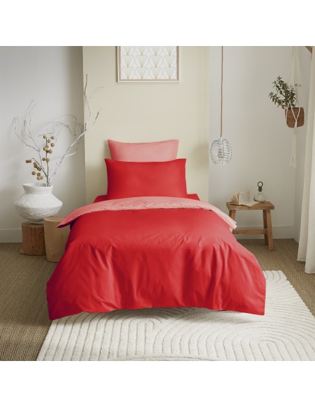 Pack complet 4 pièces Capucine/Clémentine réversible housse de couette pour lit 90 x 190 cm