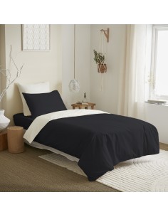 Pack complet 4 pièces Noir/Blanc réversible housse de...