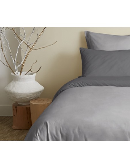 Pack complet 6 pièces Gris/Anthracite réversible housse de couette pour lit 140 x 190 cm