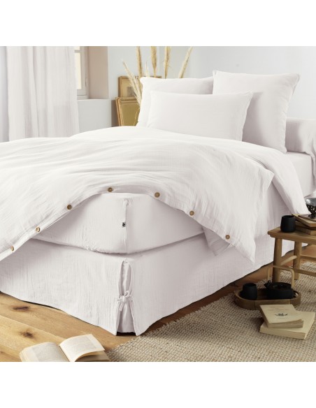 Drap housse "Gaïa" 160 x 200 bonnet de 30 cm "Gaze de Coton" l'Effet Papillon