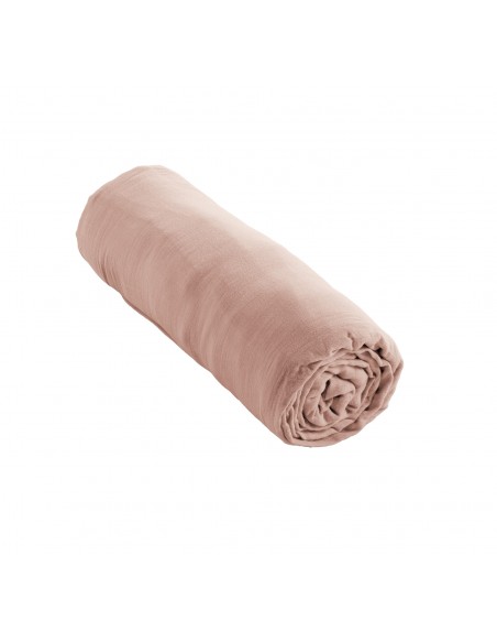 Drap housse "Gaïa" 180 x 200 bonnet de 30 cm "Gaze de Coton" l'Effet Papillon