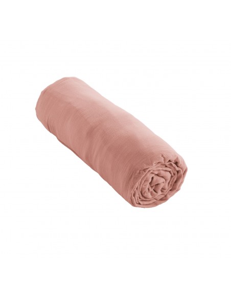 Drap housse "Gaïa" 200 x 200 bonnet de 30 cm "Gaze de Coton" l'Effet Papillon