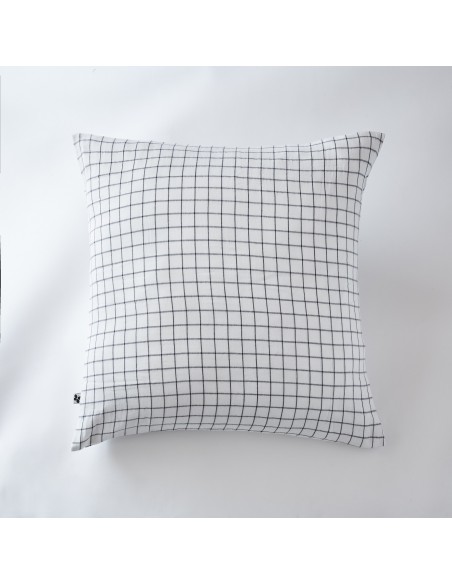 Taie d'oreiller Tissé-teint petits carreaux Déco "Gaïa Mix" 60 x 60 cm Gaze de Coton l'Effet Papillon