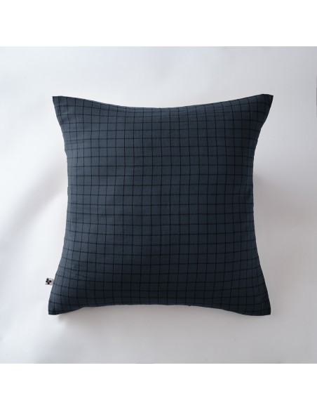Taie d'oreiller Tissé-teint petits carreaux Déco "Gaïa Mix" 60 x 60 cm Gaze de Coton l'Effet Papillon