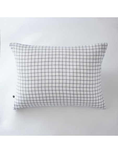 Taie d'oreiller Tissé-teint petits carreaux Déco "Gaïa Mix" 50 x 70 cm Gaze de Coton l'Effet Papillon