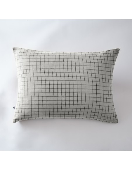 Taie d'oreiller Tissé-teint petits carreaux Déco "Gaïa Mix" 50 x 70 cm Gaze de Coton l'Effet Papillon