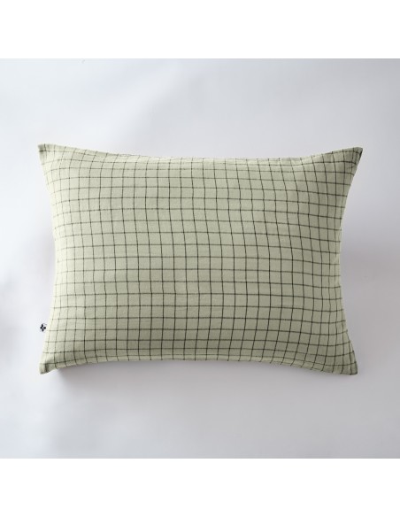 Taie d'oreiller Tissé-teint petits carreaux Déco "Gaïa Mix" 50 x 70 cm Gaze de Coton l'Effet Papillon