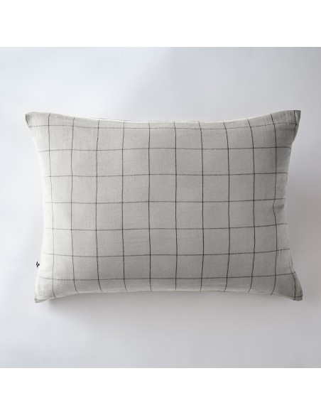 Taie d'oreiller Tissé-teint grands carreaux Déco "Gaïa Match" 50 x 70 cm Gaze de Coton l'Effet Papillon