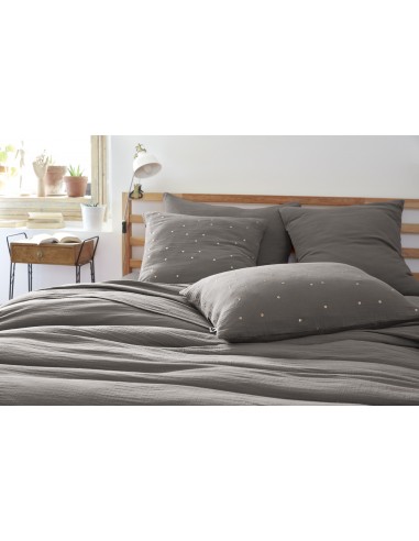 Taie d'oreiller Pois Doré Déco "Gaïa...