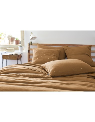 Taie d'oreiller Pois Doré Déco "Gaïa...