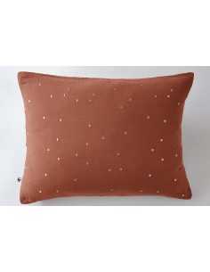 Taie d'oreiller Pois Doré Déco "Gaïa Chic" 50 x 70 cm...