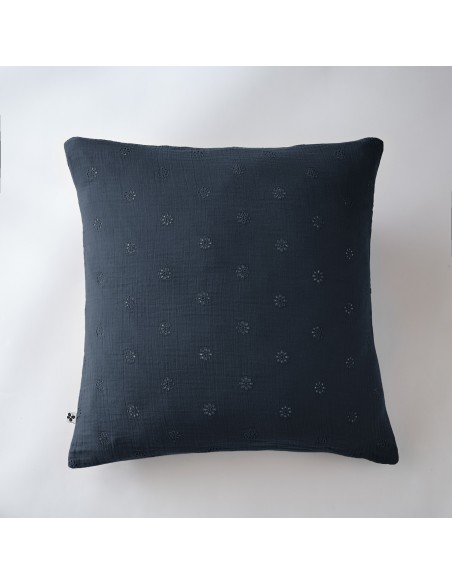 Taie d'oreiller Brodée Déco "Gaïa Boho" 60 x 60 cm Gaze de Coton l'Effet Papillon