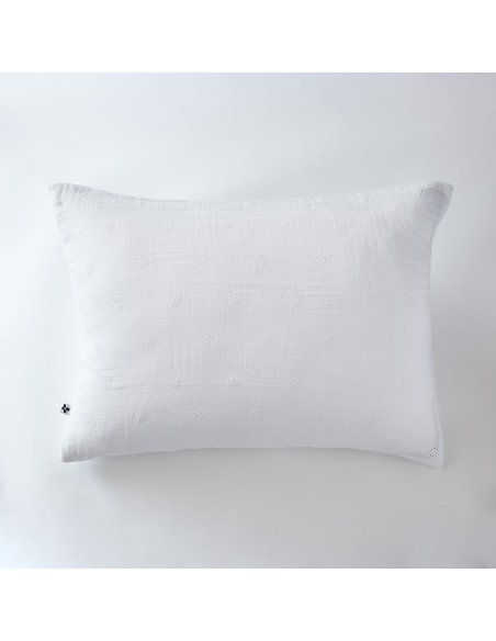 Taie d'oreiller Brodée Déco "Gaïa Boho" 50 x 70 cm Gaze de Coton l'Effet Papillon